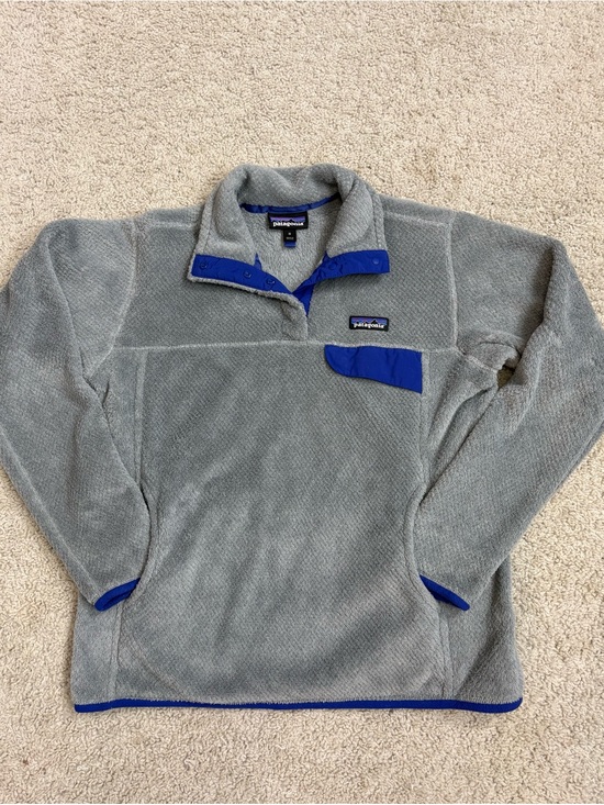 Patagonia Tops - Women's PATAGONIA Re-Tool SNAP-T Grey & Purple POLARTEC Thermal FLEECE Pullover